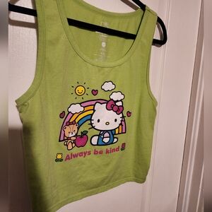 Hello Kitty Green Cropped Tank Top Soze XXL